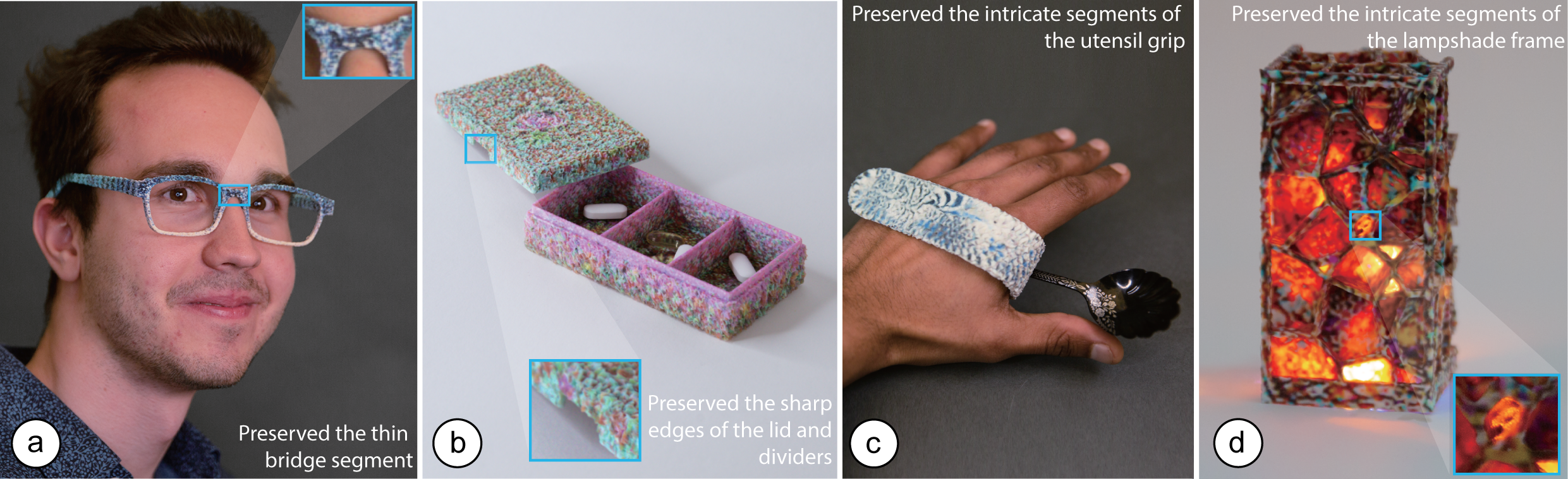 Teaser figure depicting an Airpods cover stylized with four different textures