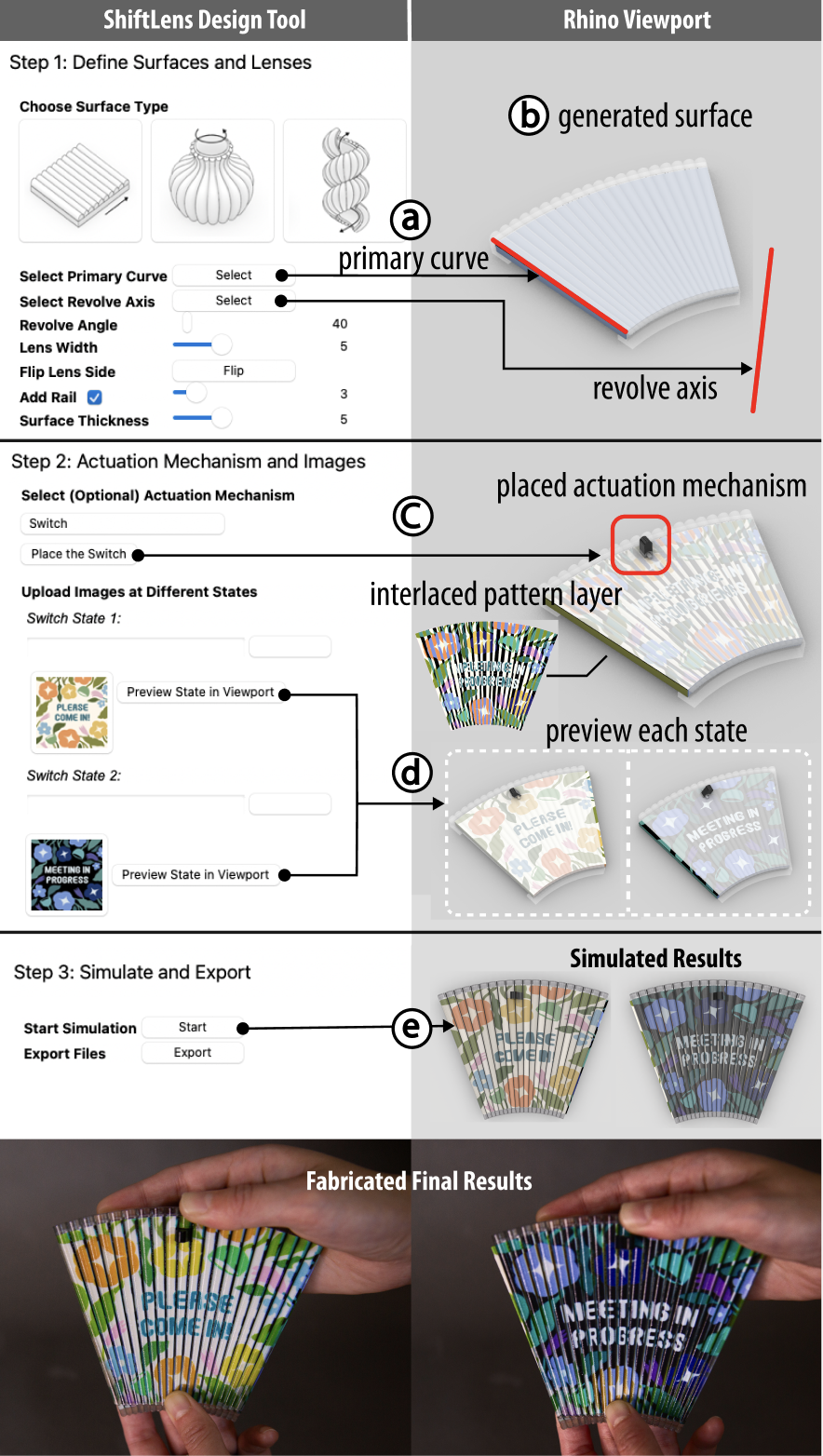 ShiftLens design tool workflow