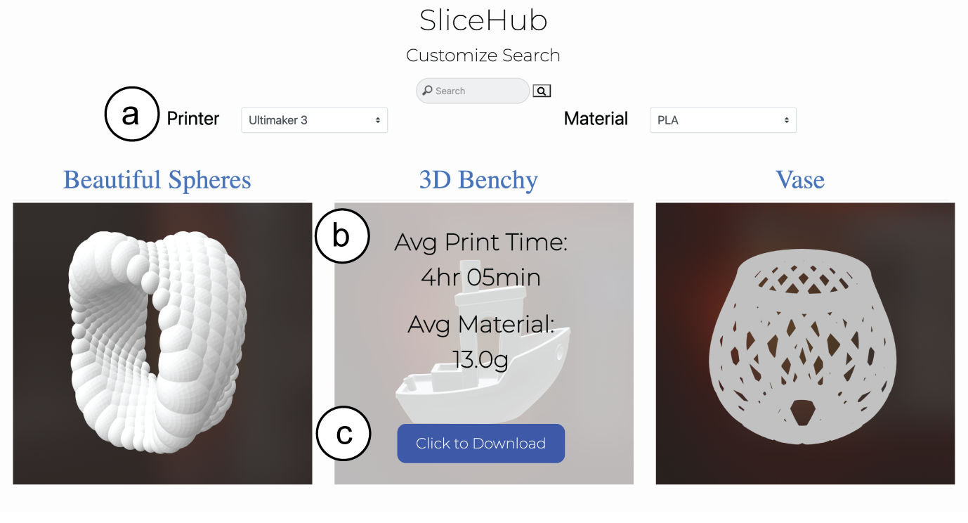 SliceHub Repository - Website Application View