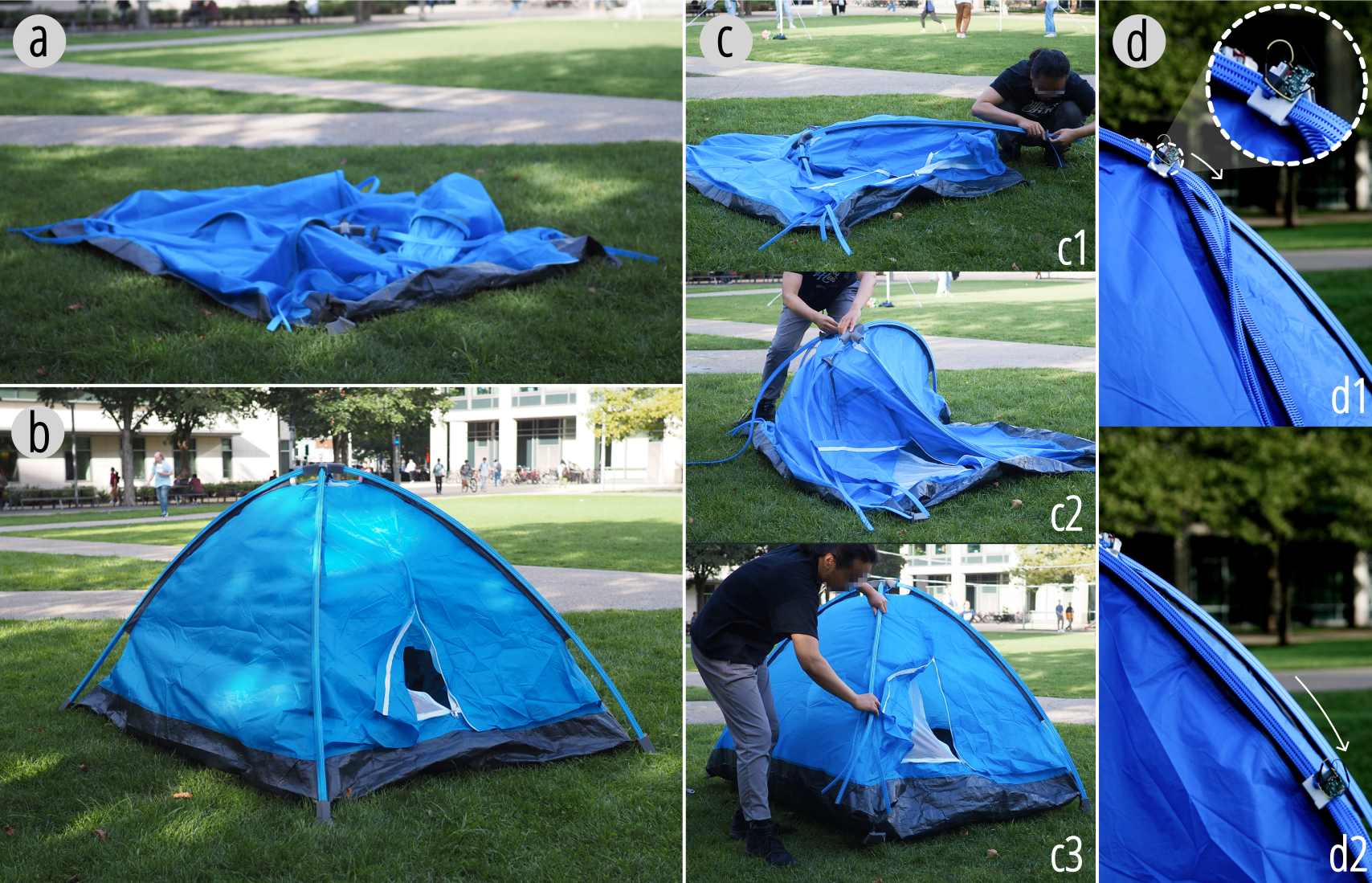 Y-zipper tent structure